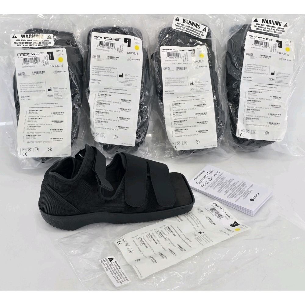 5 LOT - DJO Global 79-81233 Procare‎ Square Toe-Post Op Shoe, Size Small